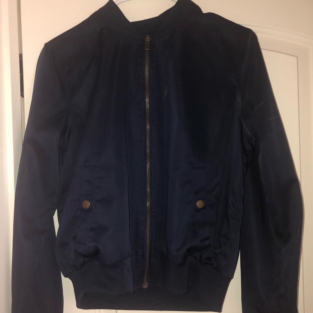 Blue bomber jacket